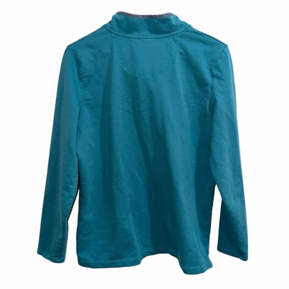 L.L. Bean Men’s Spring Teal Cotton 1/4 Button Up Pullover Sweatshirt Large - Picture 7 of 8